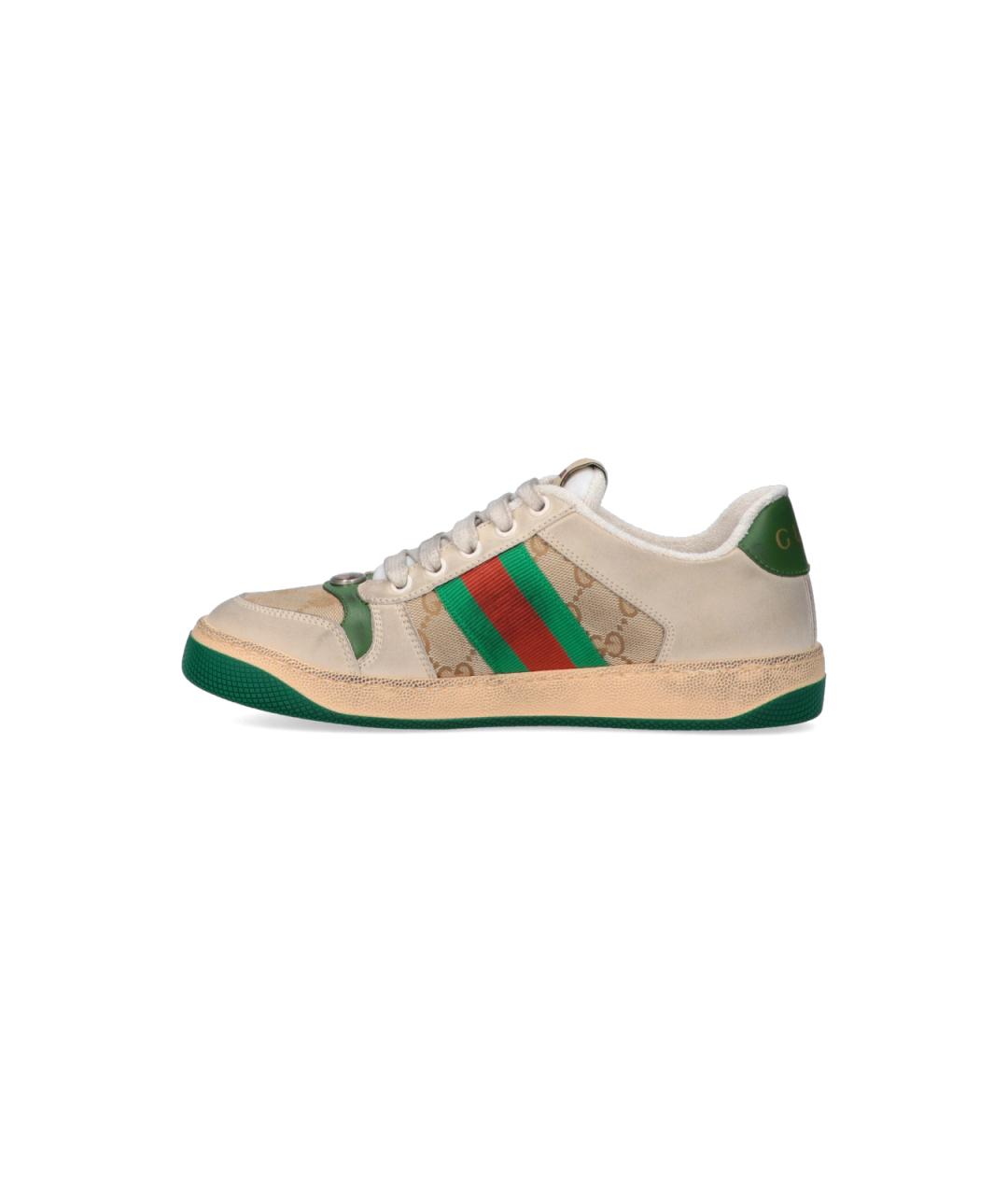 GUCCI Бежевые кожаные кеды, фото 3