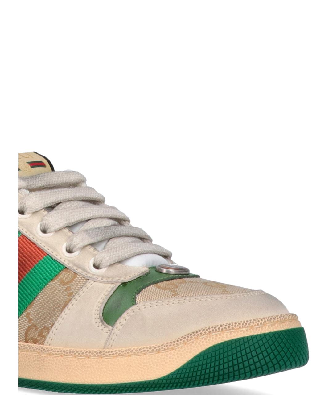 GUCCI Бежевые кожаные кеды, фото 4