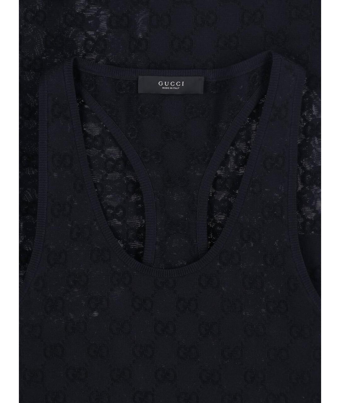 GUCCI Черное вискозное повседневное платье, фото 3