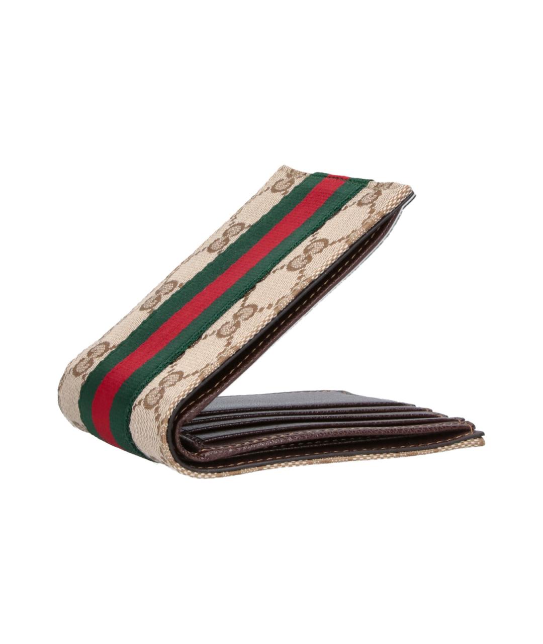 GUCCI Бежевый полиуретановый кошелек, фото 5