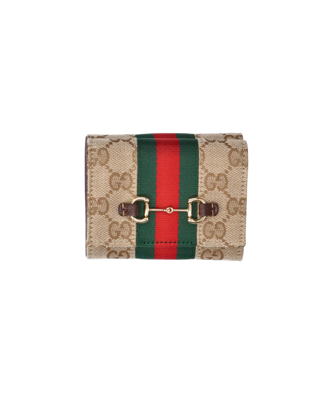GUCCI Бежевый полиуретановый кошелек, фото 1