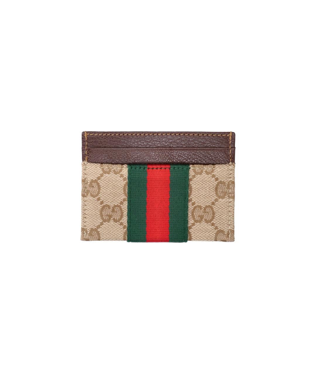 GUCCI Бежевый полиуретановый кардхолдер, фото 2