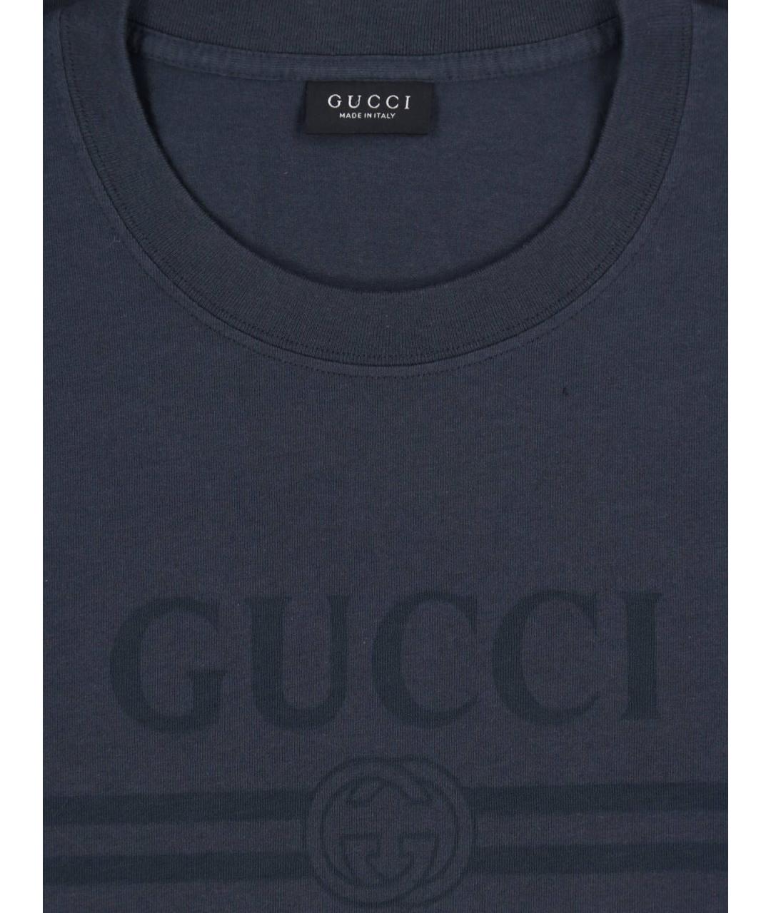 GUCCI Серая хлопковая футболка, фото 3