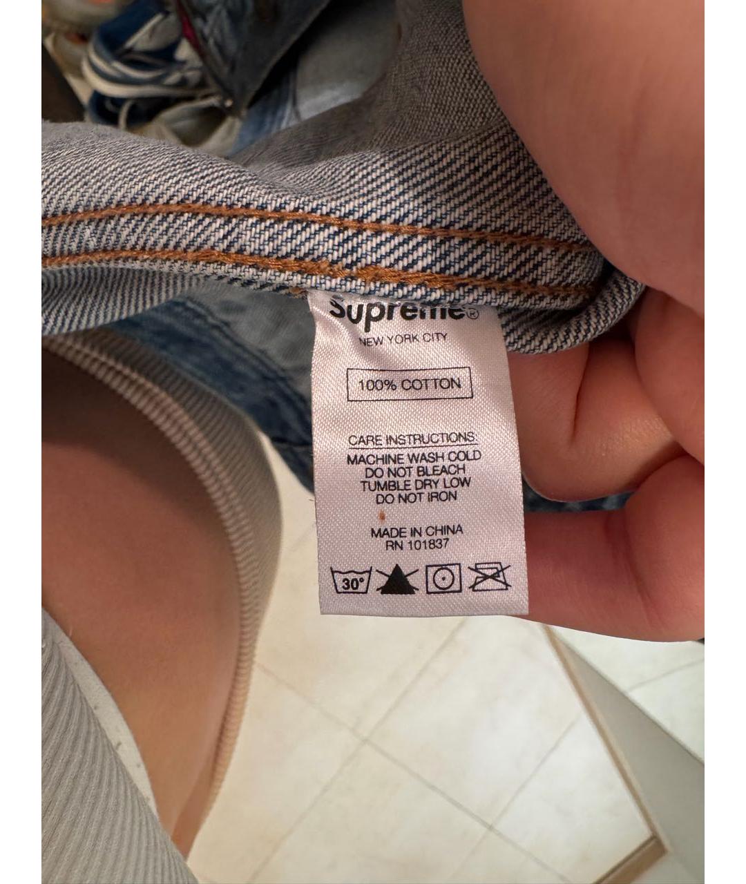 SUPREME Синяя деним куртка, фото 8