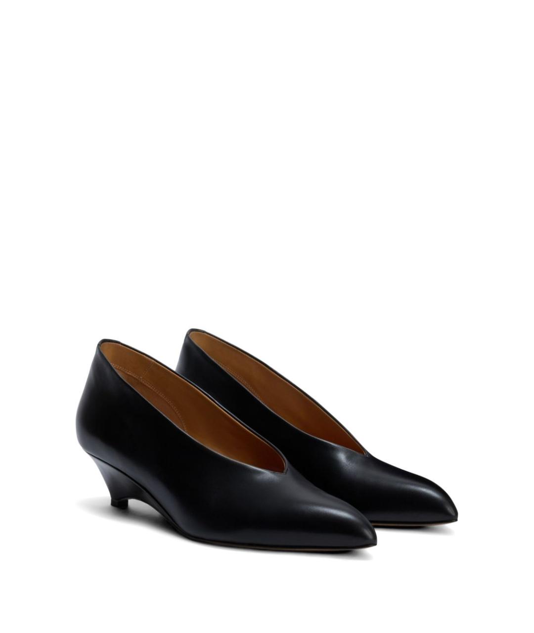 JIL SANDER Черные кожаные туфли, фото 2
