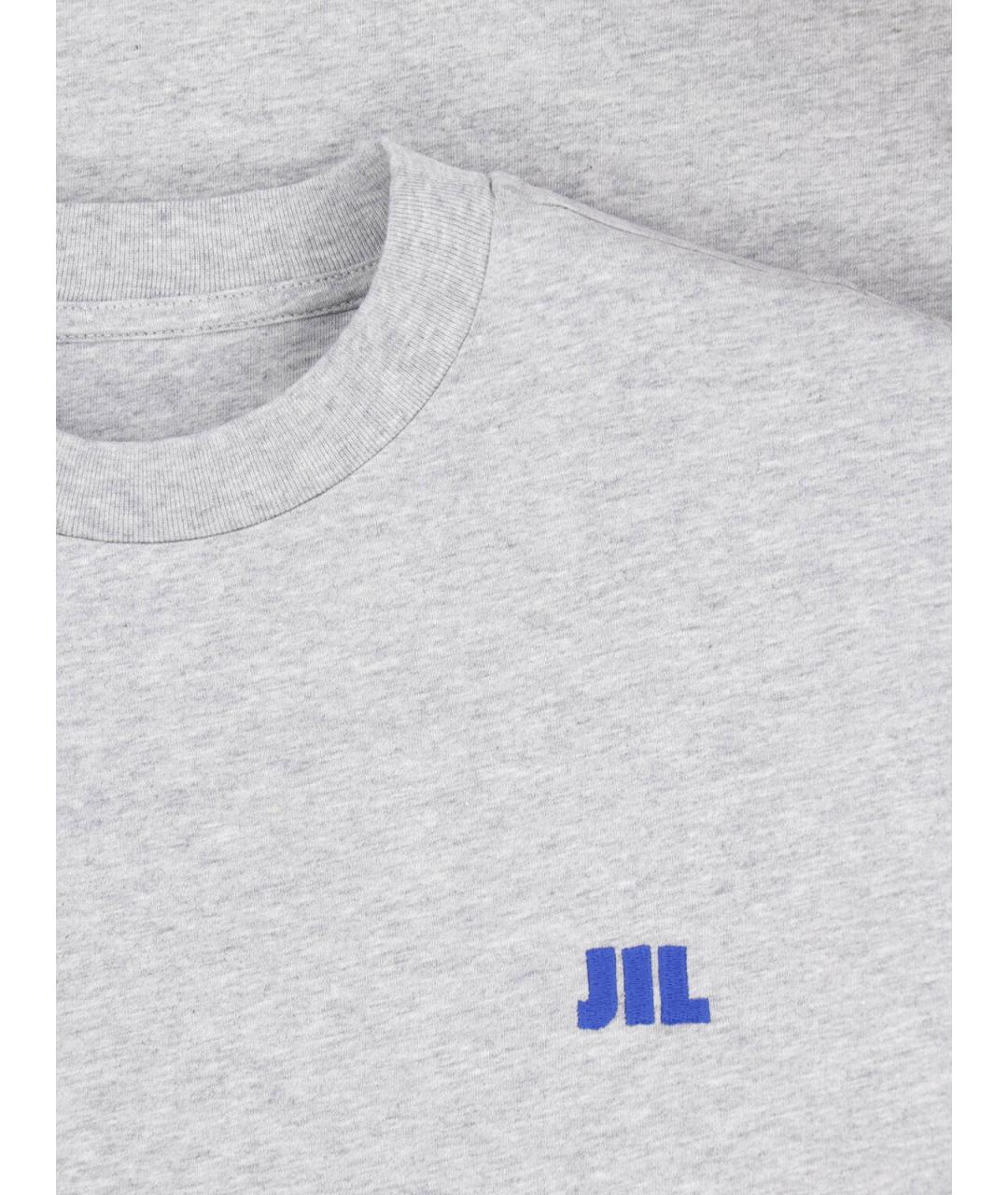 JIL SANDER Серая хлопковая футболка, фото 3