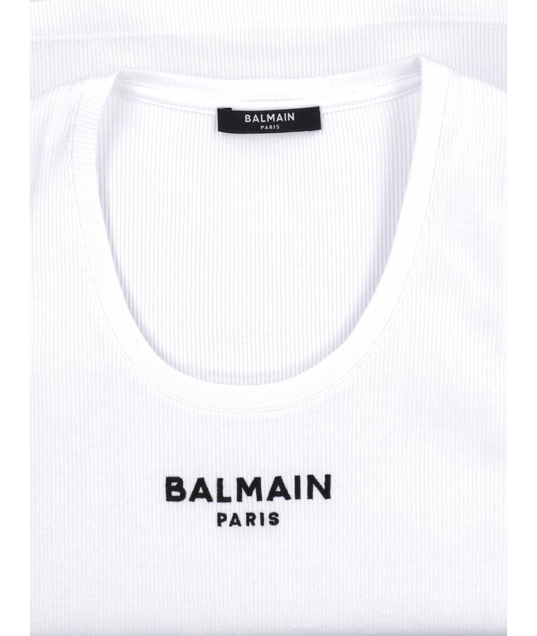 BALMAIN Белая хлопковая майка, фото 3