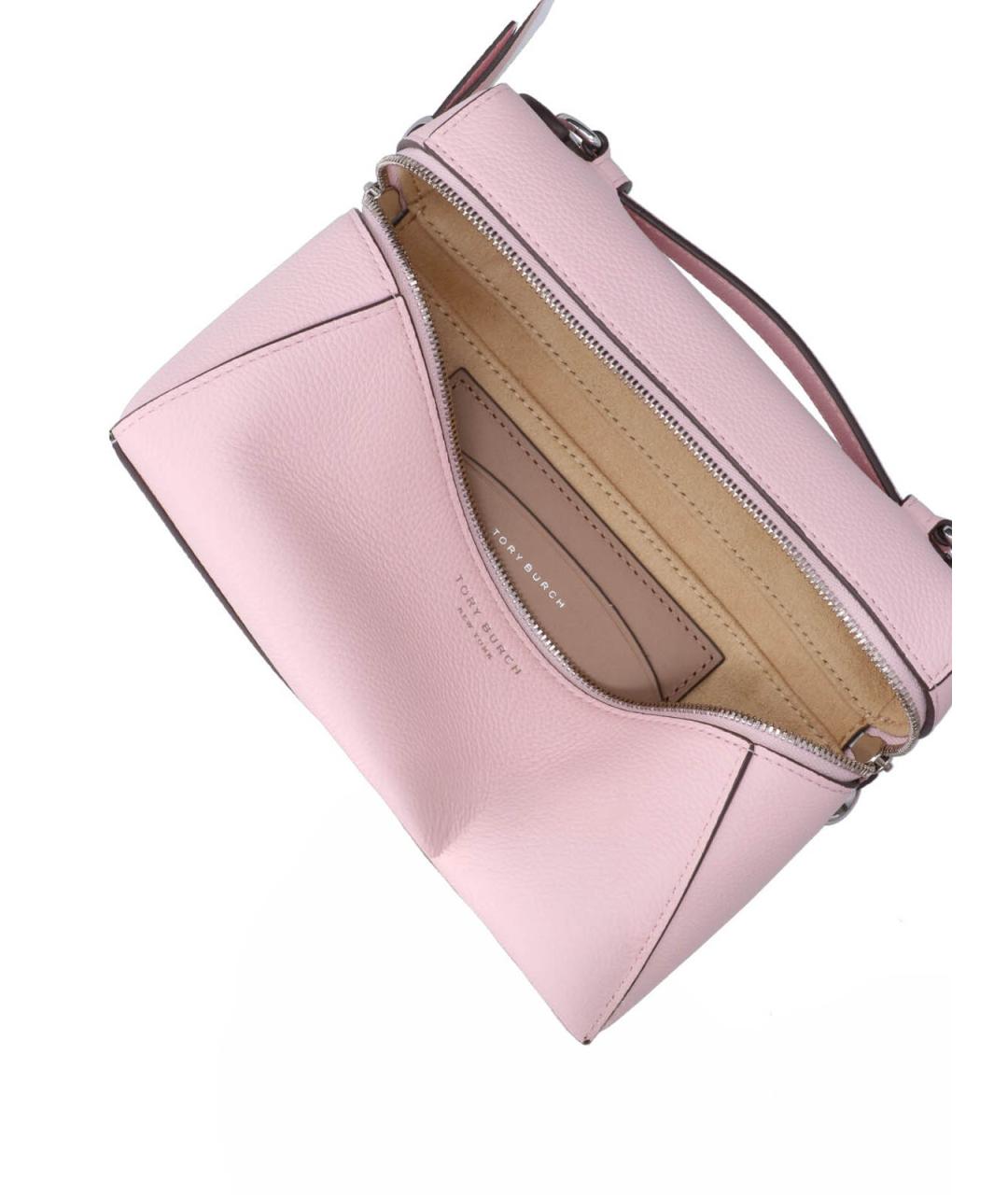 TORY BURCH Розовая кожаная сумка через плечо, фото 4