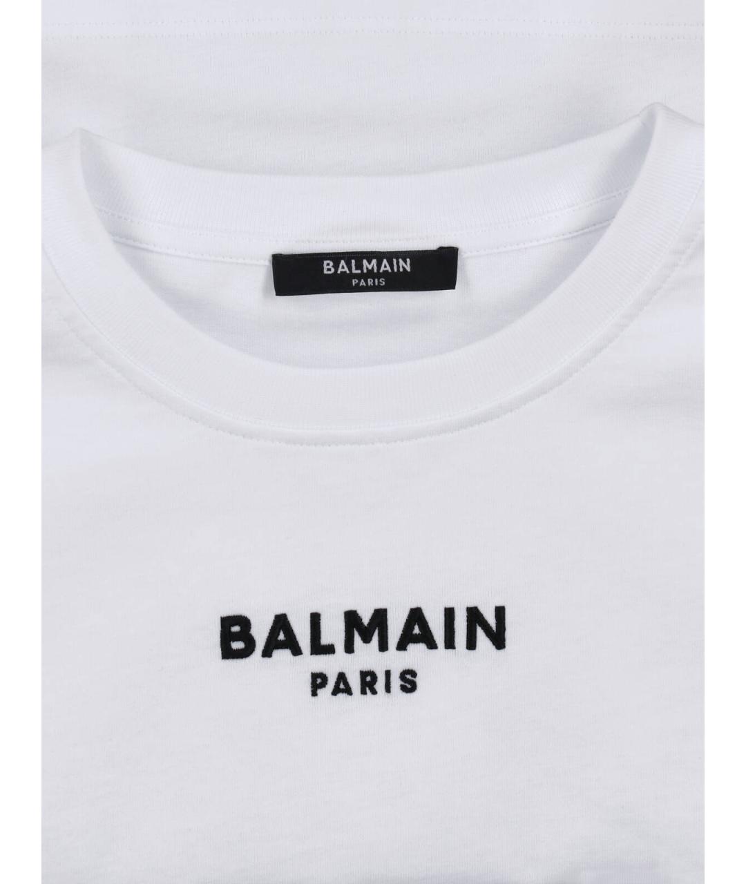 BALMAIN Белая хлопковая футболка, фото 3