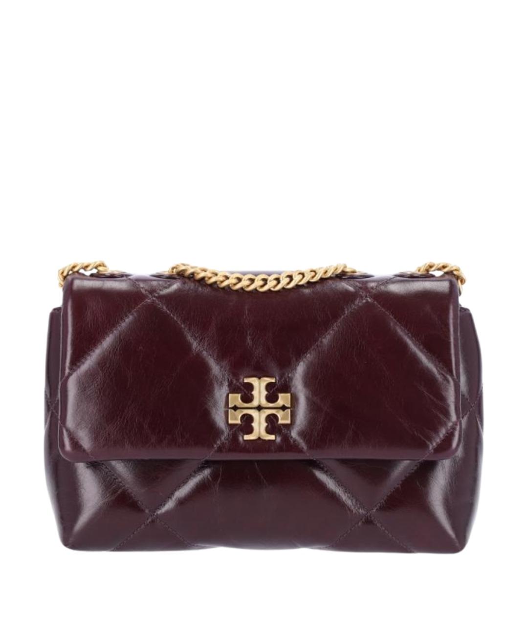 TORY BURCH Бордовая кожаная сумка через плечо, фото 1
