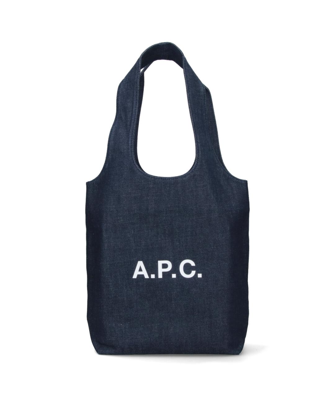 A.P.C. Синяя хлопковая сумка тоут, фото 1