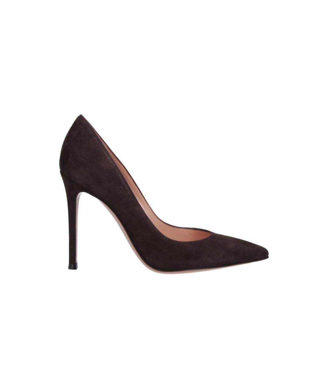 GIANVITO ROSSI Коричневые кожаные туфли, фото 1