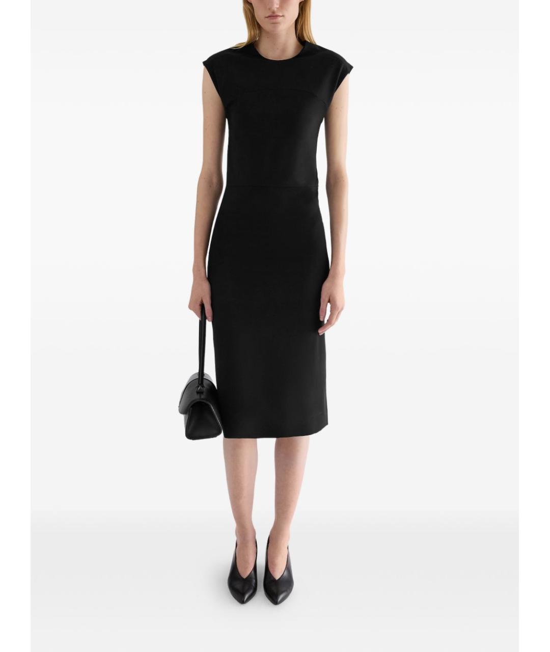 JIL SANDER Черное вискозное повседневное платье, фото 2
