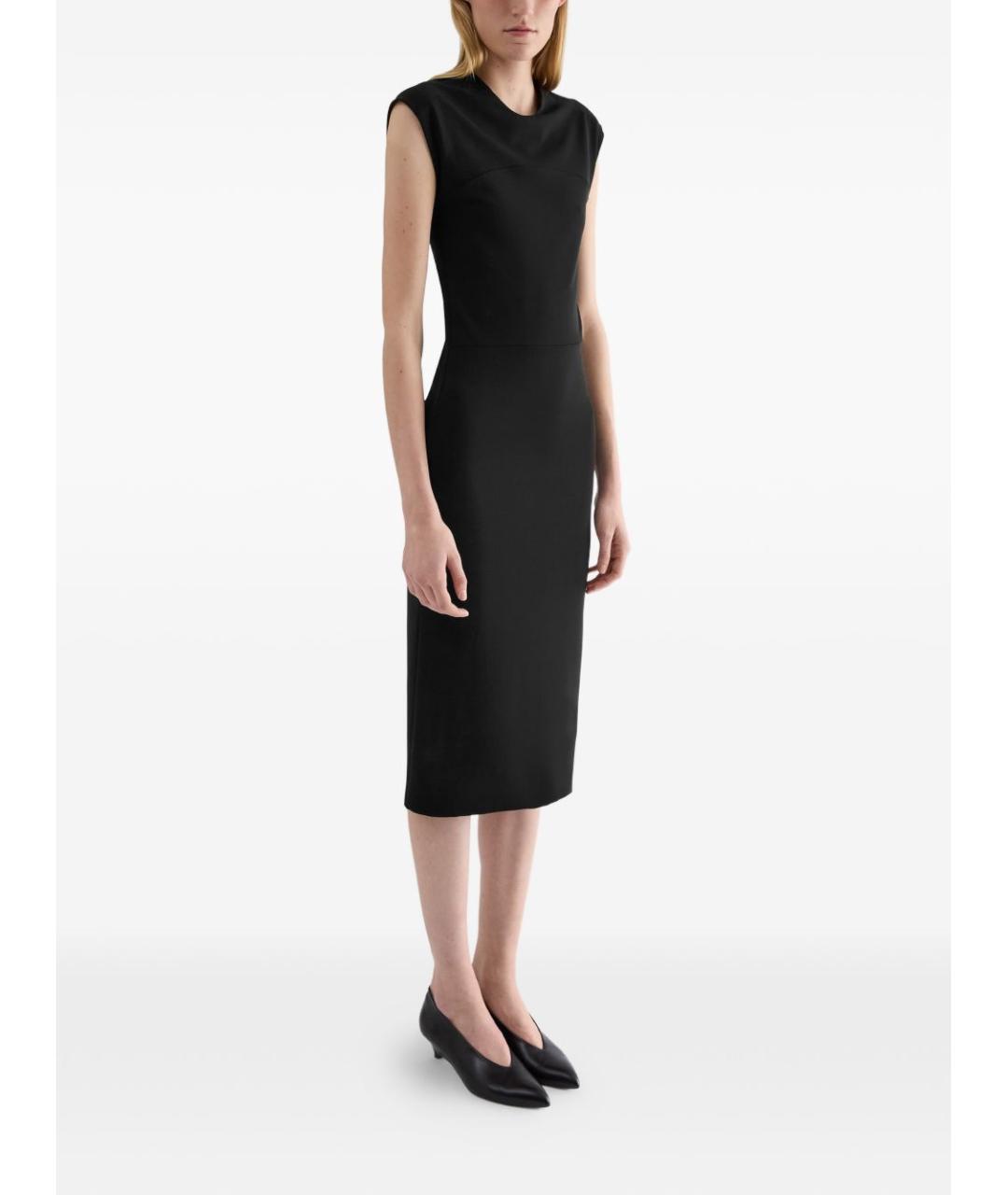 JIL SANDER Черное вискозное повседневное платье, фото 3