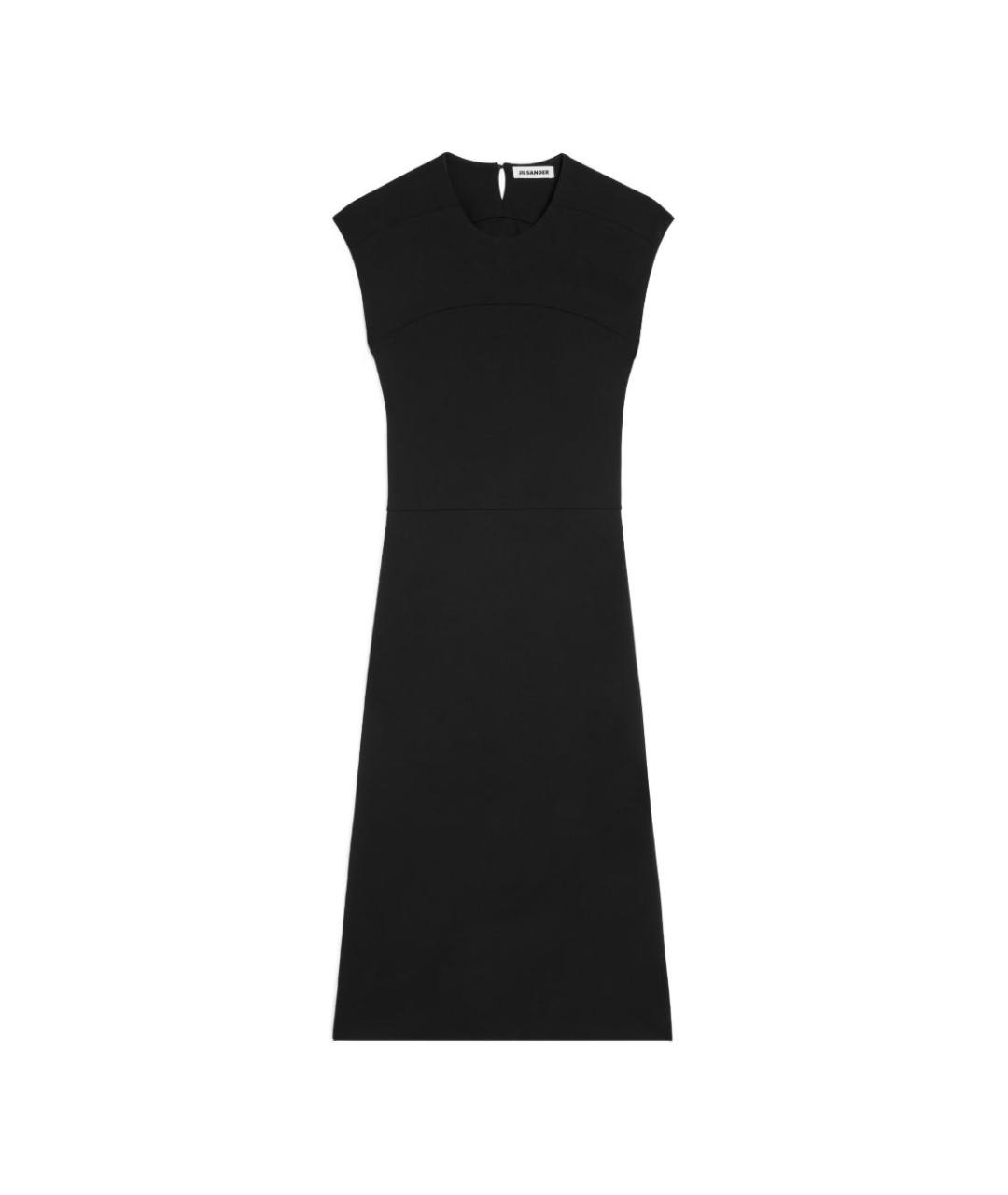 JIL SANDER Черное вискозное повседневное платье, фото 1