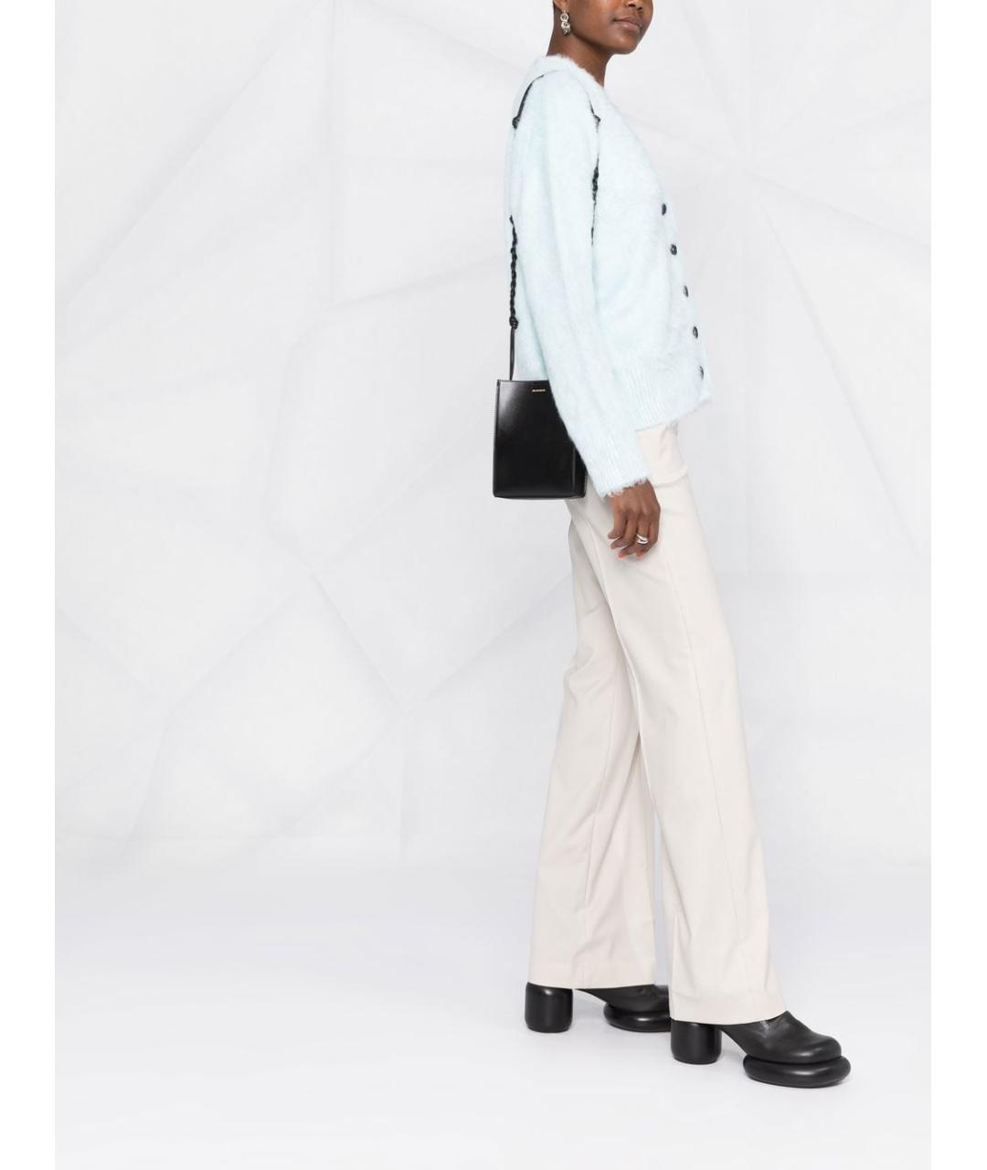 JIL SANDER Черная кожаная сумка через плечо, фото 6