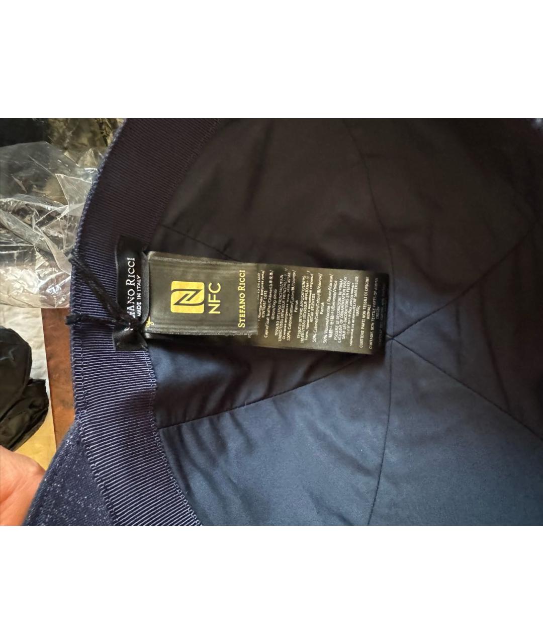 STEFANO RICCI Темно-синяя кашемировая кепка/бейсболка, фото 6