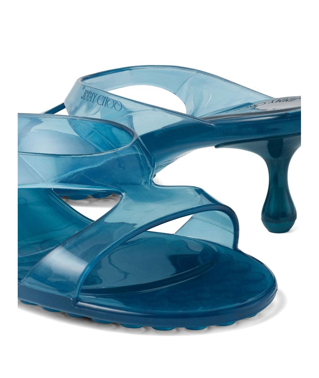 JIMMY CHOO Голубые резиновые мюли, фото 2