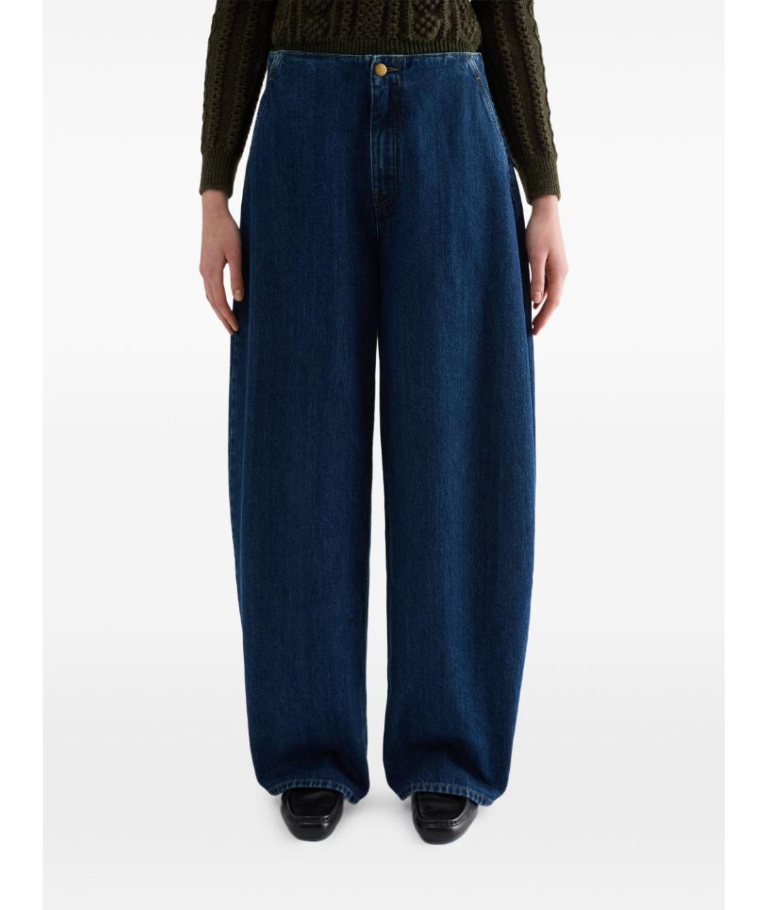 JIL SANDER Синие хлопковые прямые джинсы, фото 3
