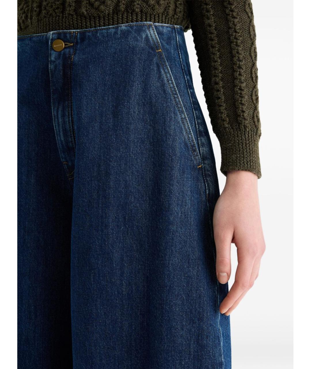 JIL SANDER Синие хлопковые прямые джинсы, фото 2