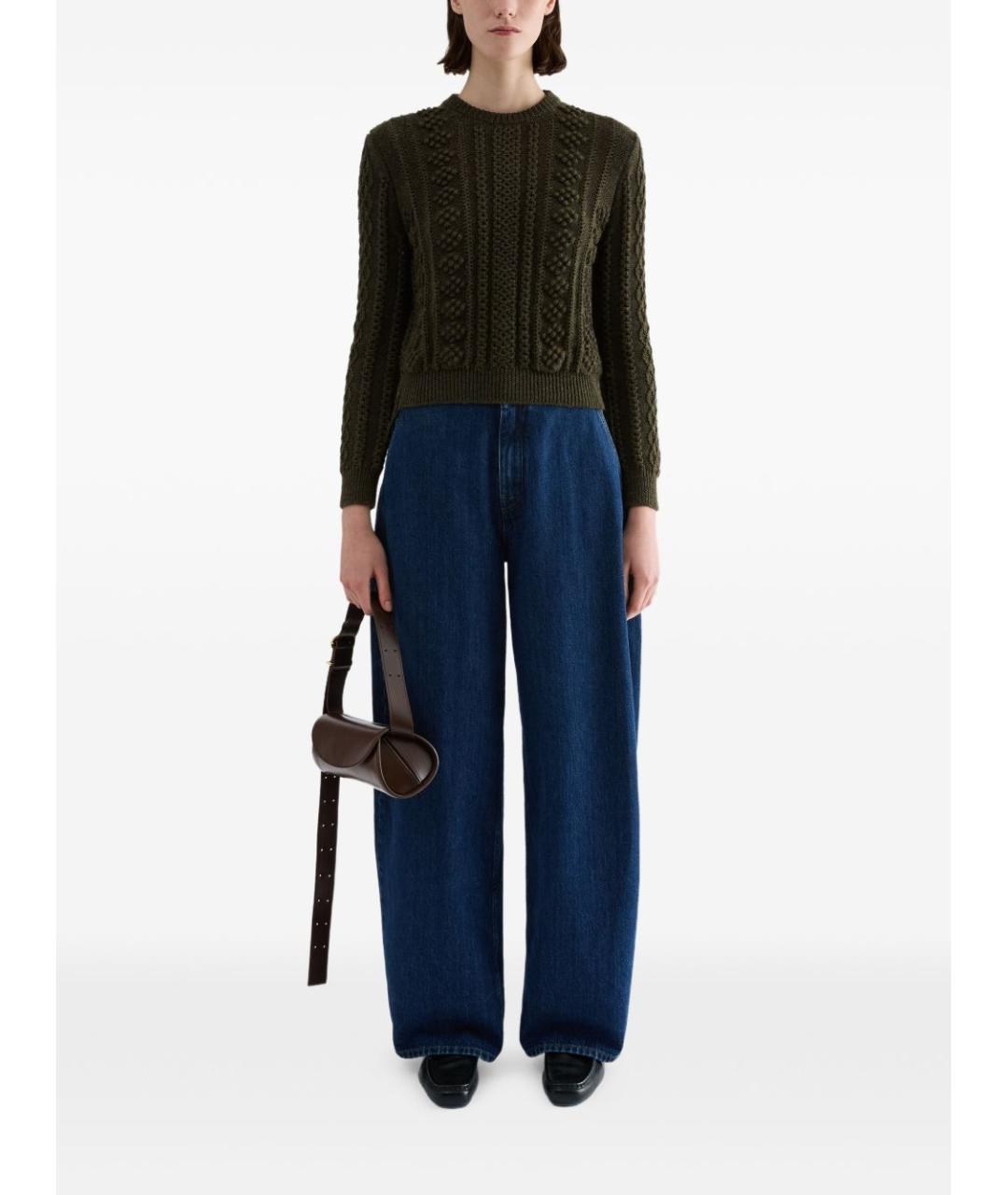 JIL SANDER Синие хлопковые прямые джинсы, фото 4