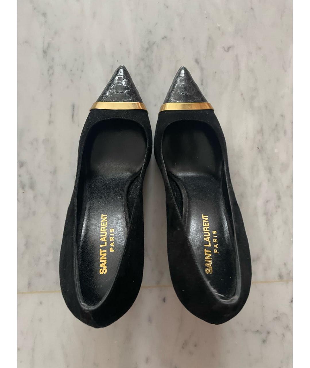 SAINT LAURENT Черные кожаные туфли, фото 3