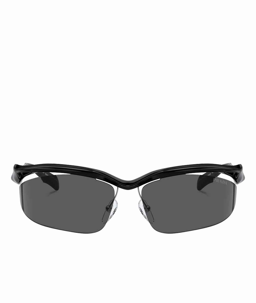 PRADA Черные пластиковые солнцезащитные очки, фото 1