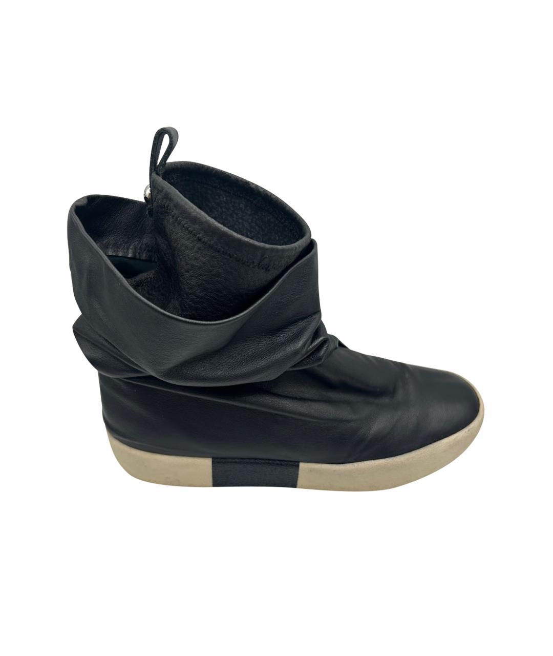 GIUSEPPE ZANOTTI DESIGN Черные кожаные высокие кроссовки / кеды, фото 1