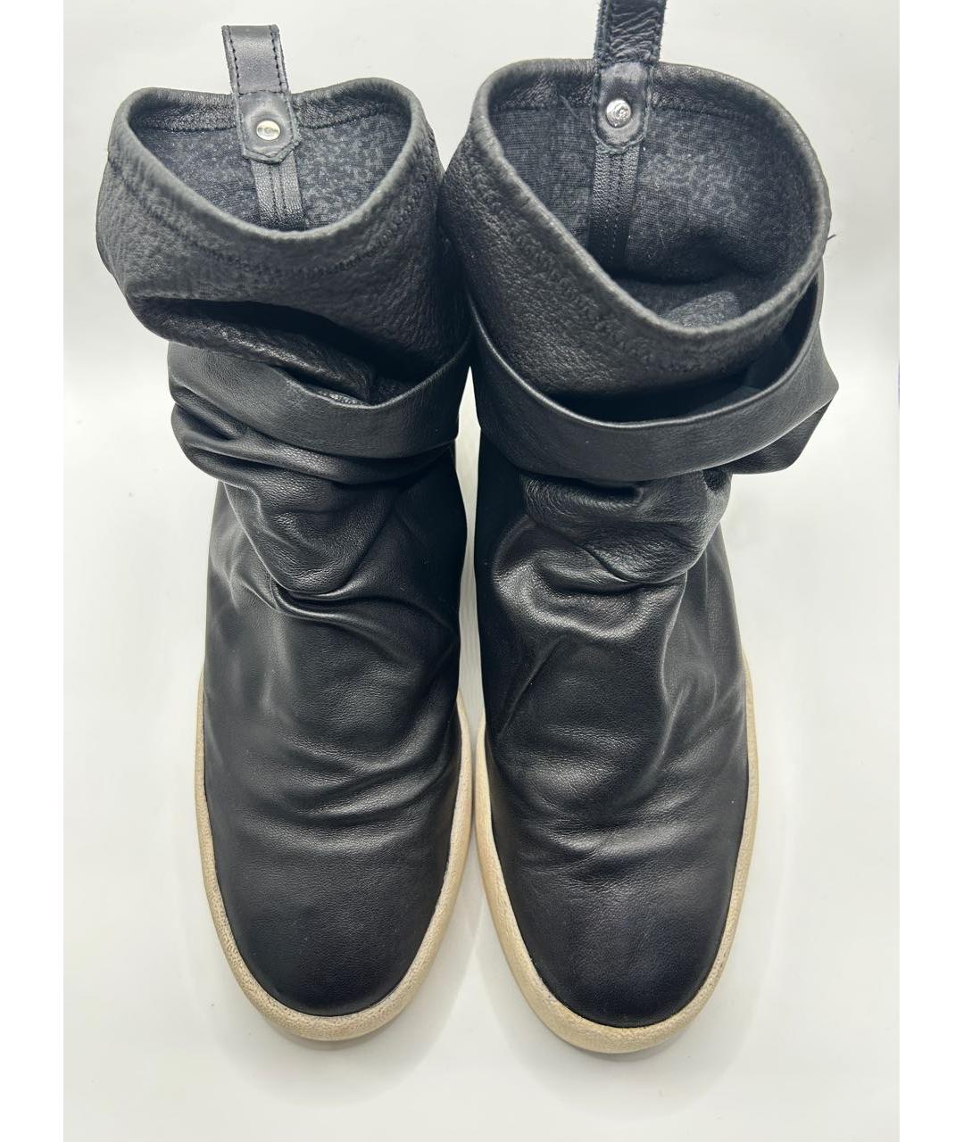 GIUSEPPE ZANOTTI DESIGN Черные кожаные высокие кроссовки / кеды, фото 3