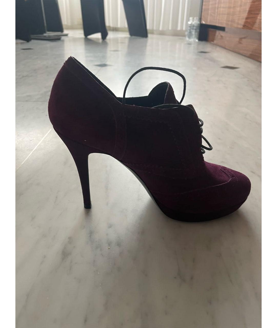 SAINT LAURENT Фиолетовые замшевые туфли, фото 5
