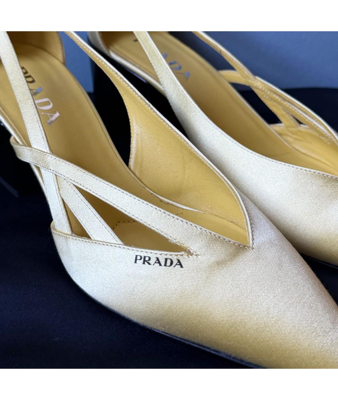PRADA Желтые текстильные туфли, фото 6