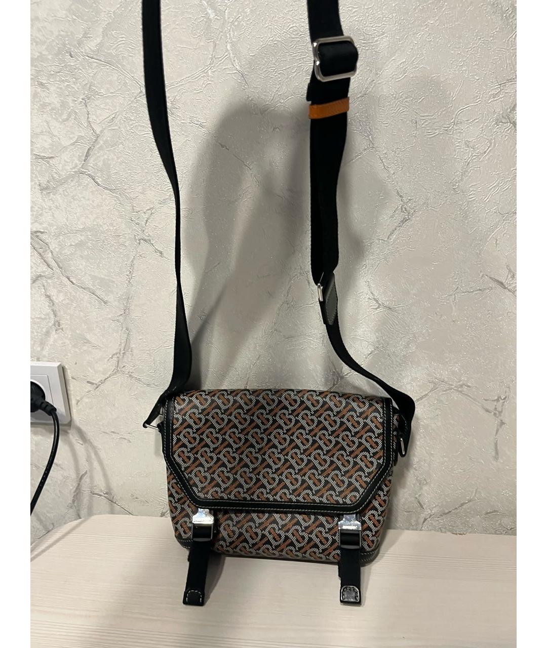 BURBERRY Черная кожаная барсетка, фото 2