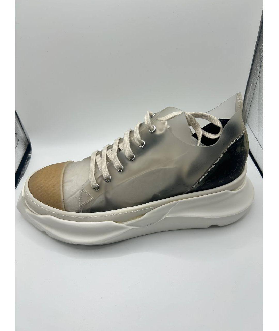 RICK OWENS DRKSHDW Белые синтетические низкие кроссовки / кеды, фото 4