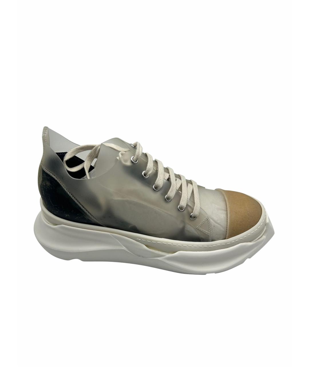 RICK OWENS DRKSHDW Белые синтетические низкие кроссовки / кеды, фото 1