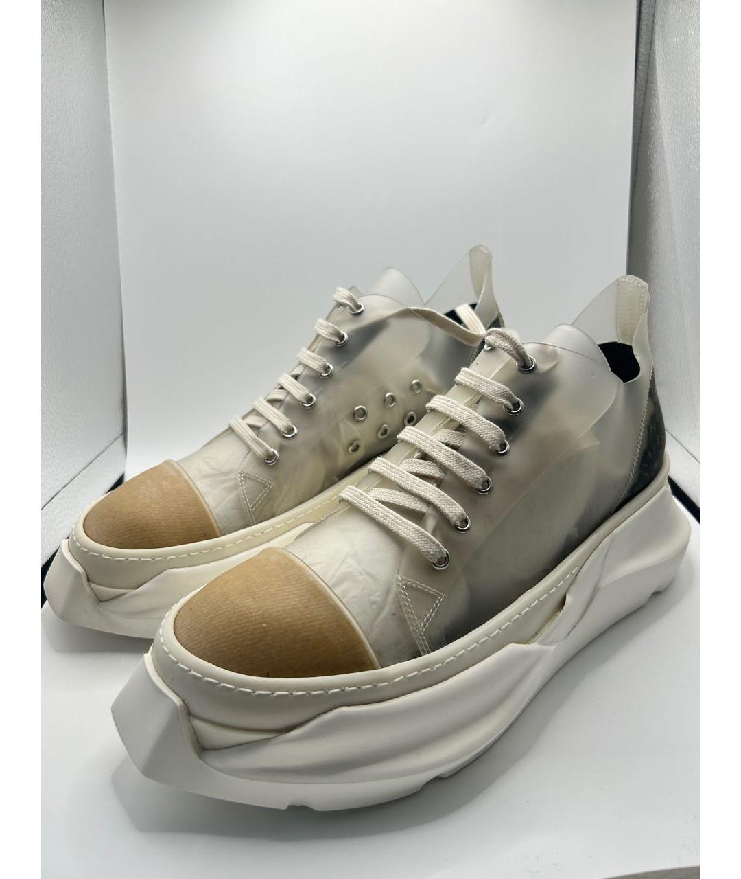 RICK OWENS DRKSHDW Белые синтетические низкие кроссовки / кеды, фото 2