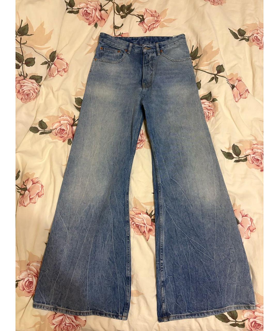 MM6 MAISON MARGIELA Синие хлопковые прямые джинсы, фото 8