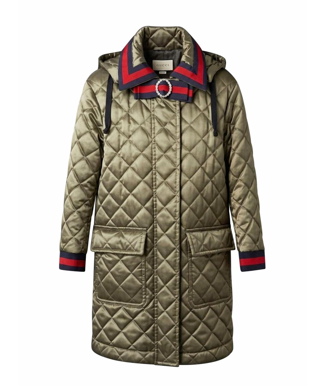 GUCCI Хаки вискозное пальто, фото 1