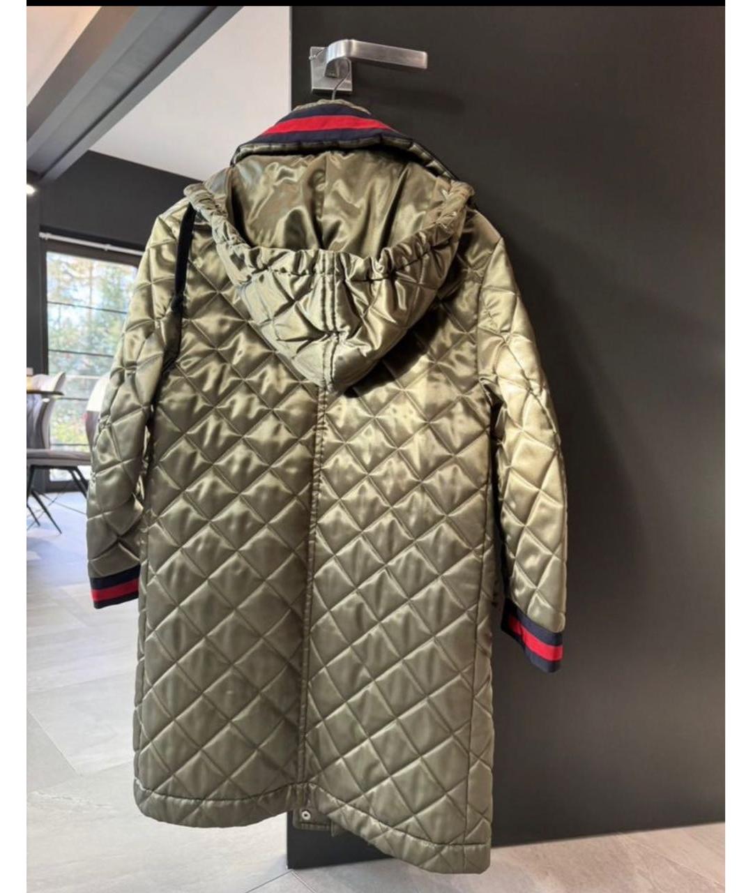 GUCCI Хаки вискозное пальто, фото 2