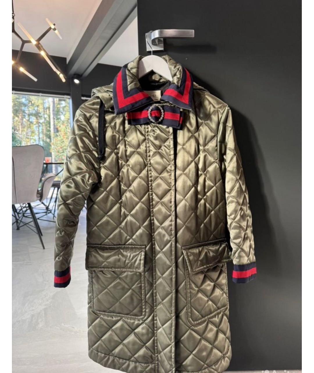 GUCCI Хаки вискозное пальто, фото 5
