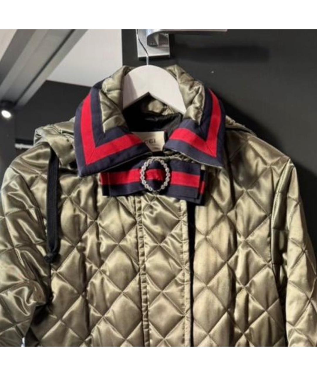 GUCCI Хаки вискозное пальто, фото 4