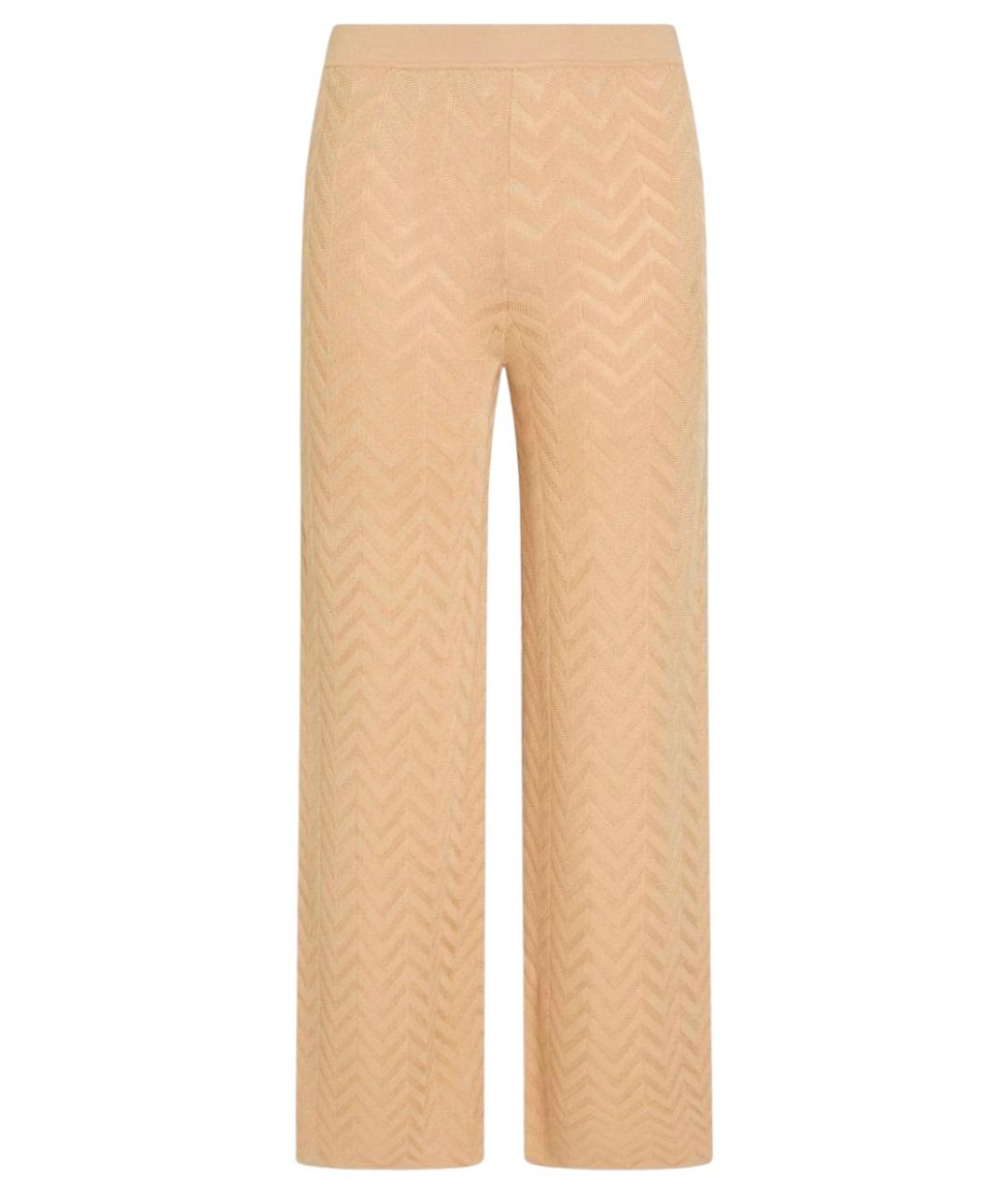 MISSONI Бежевые хлопко-эластановые прямые брюки, фото 5