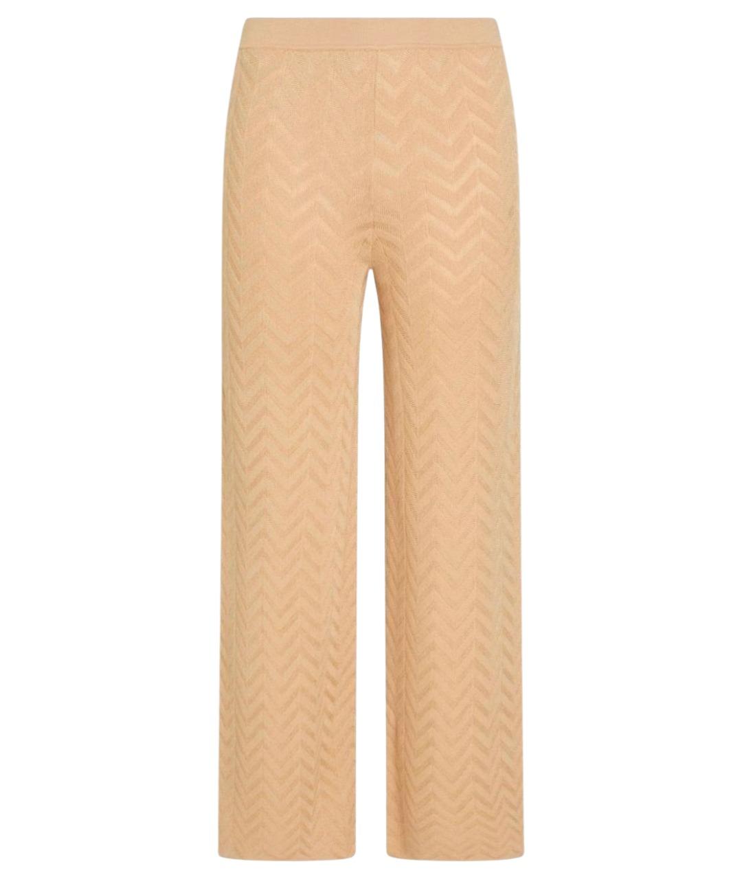 MISSONI Бежевые хлопко-эластановые прямые брюки, фото 1