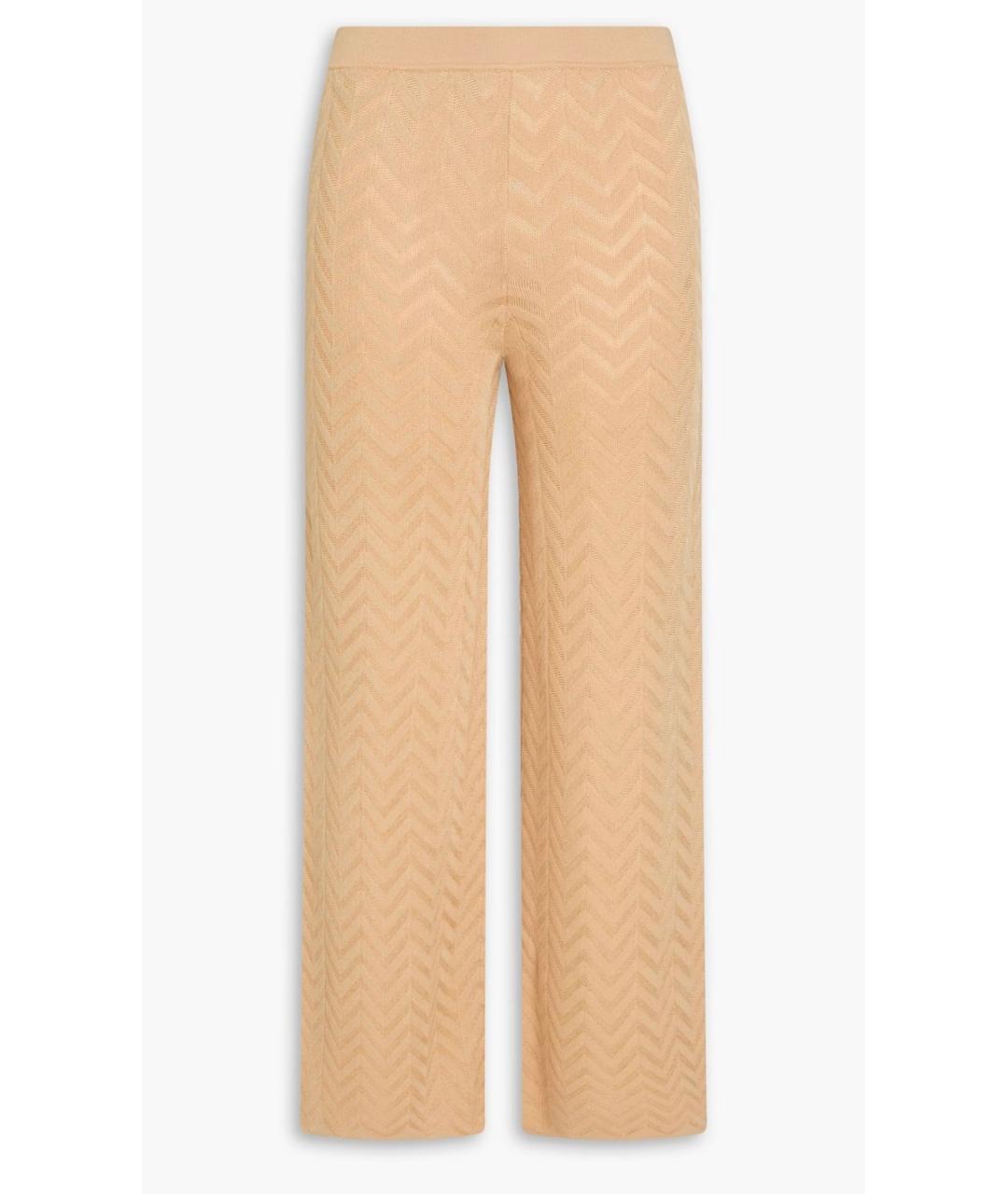MISSONI Бежевые хлопко-эластановые прямые брюки, фото 4
