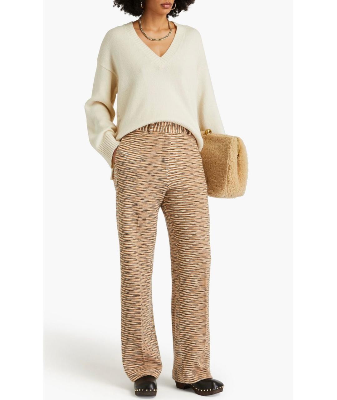 MISSONI Бежевые хлопковые прямые брюки, фото 2