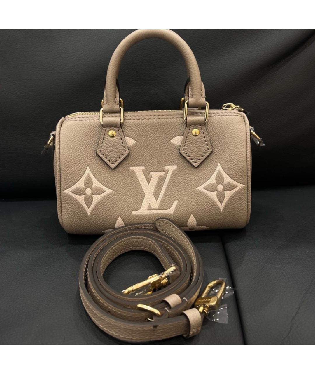LOUIS VUITTON Серая кожаная сумка с короткими ручками, фото 2