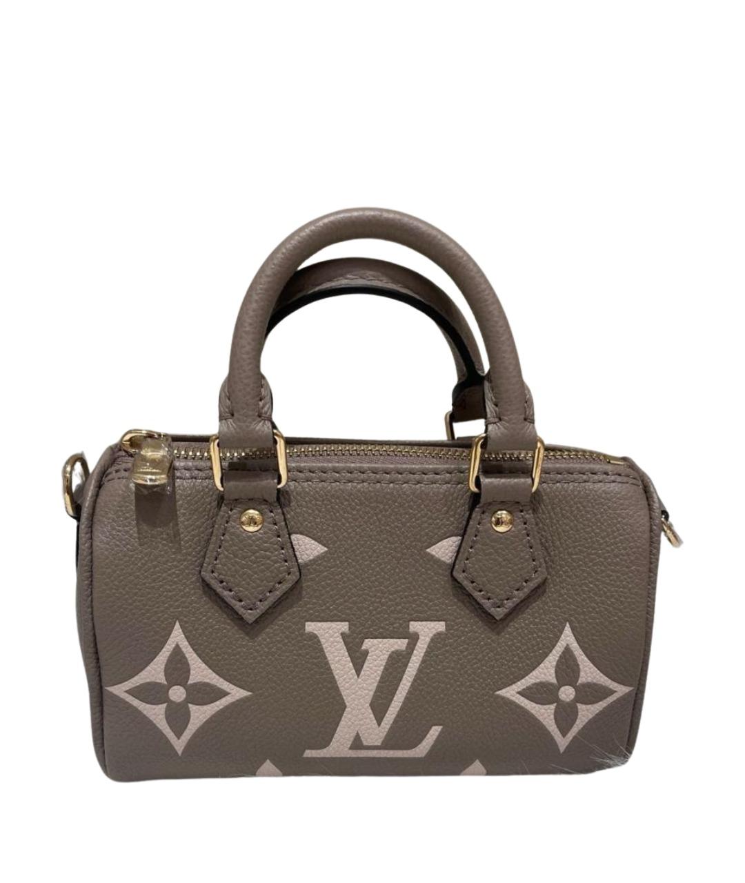 LOUIS VUITTON Серая кожаная сумка с короткими ручками, фото 1