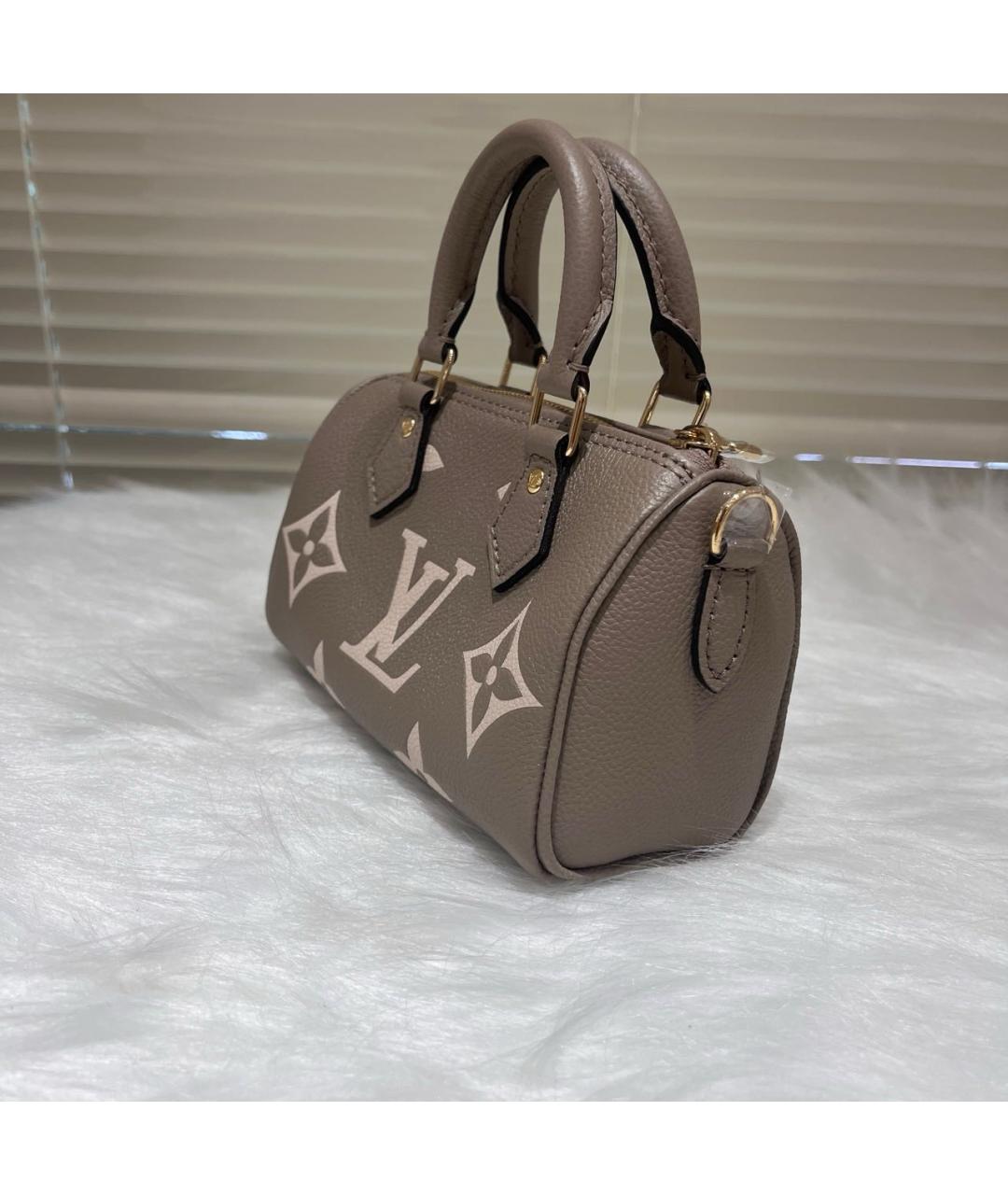 LOUIS VUITTON Серая кожаная сумка с короткими ручками, фото 5