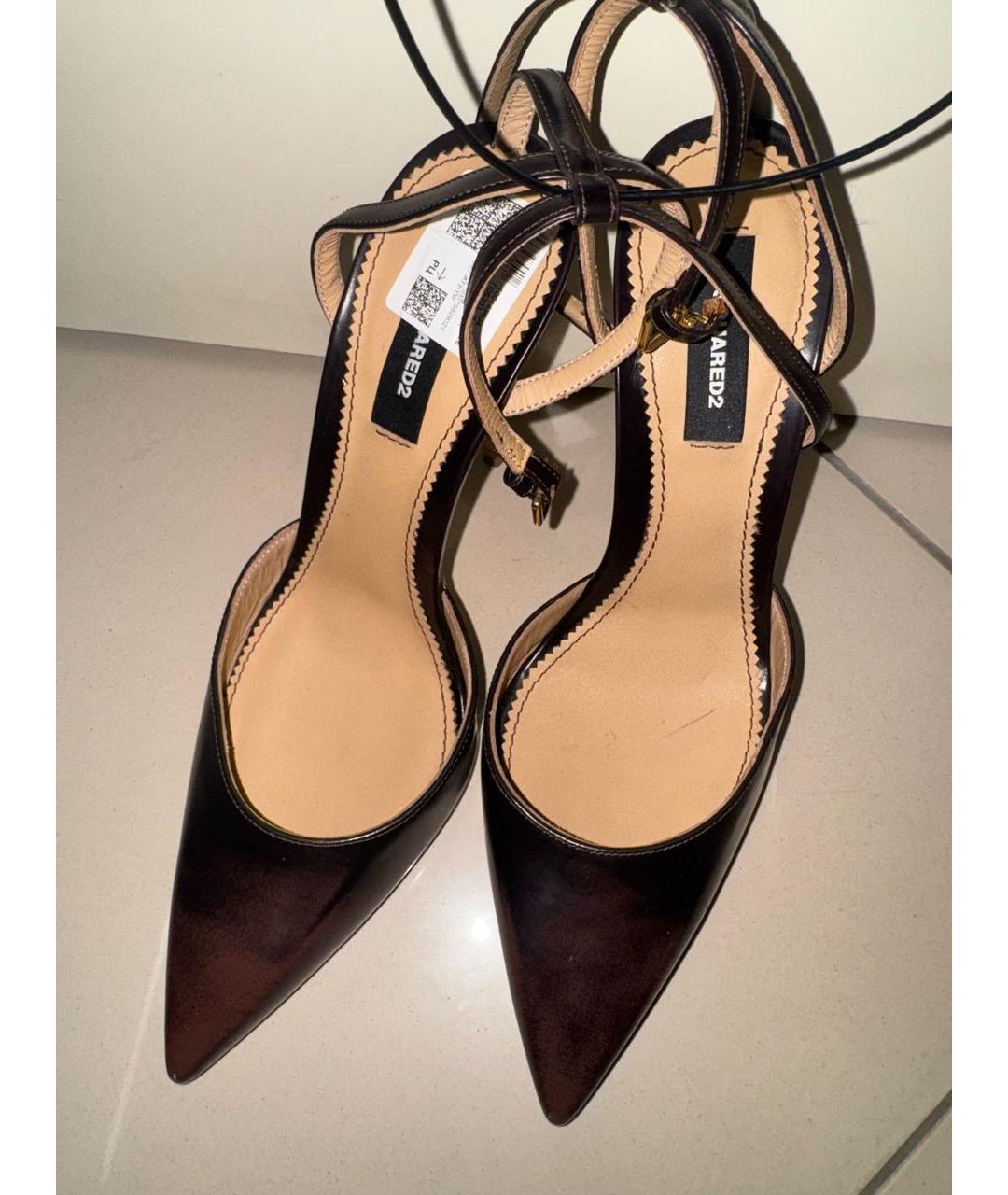 DSQUARED2 Коричневые кожаные туфли, фото 2