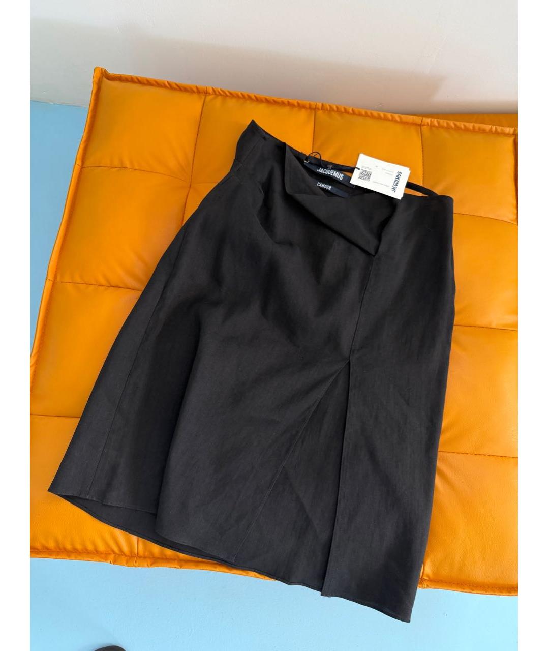 JACQUEMUS Черная юбка миди, фото 4