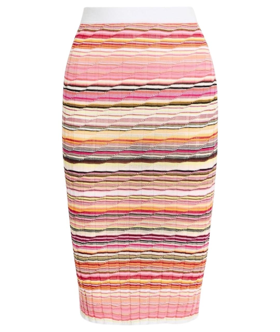 MISSONI Розовая хлопко-эластановая юбка миди, фото 1